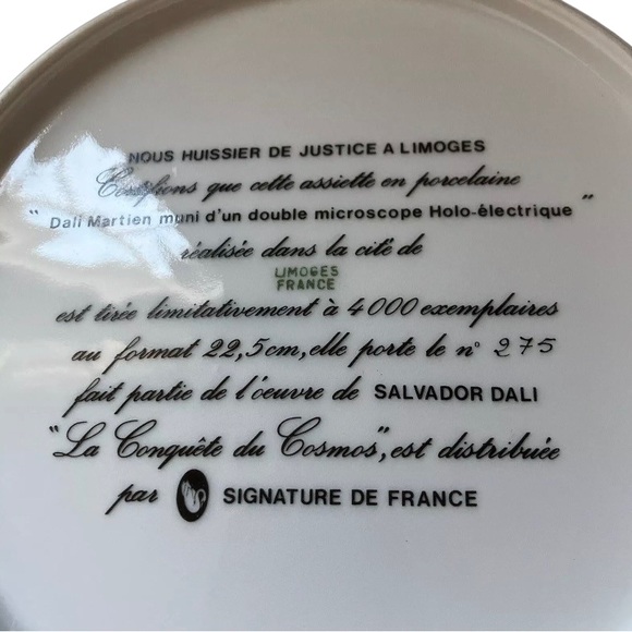 Salvador Dali Conquest Of The Cosmos Limoges Porcelain Surrealism Art Plate - Picture 3 of 4